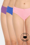 Rosaline Cotton Comfort Medium Rise Full Coverage Hipster Panty (Pack of 3) - Multicolor — thumbnail 1